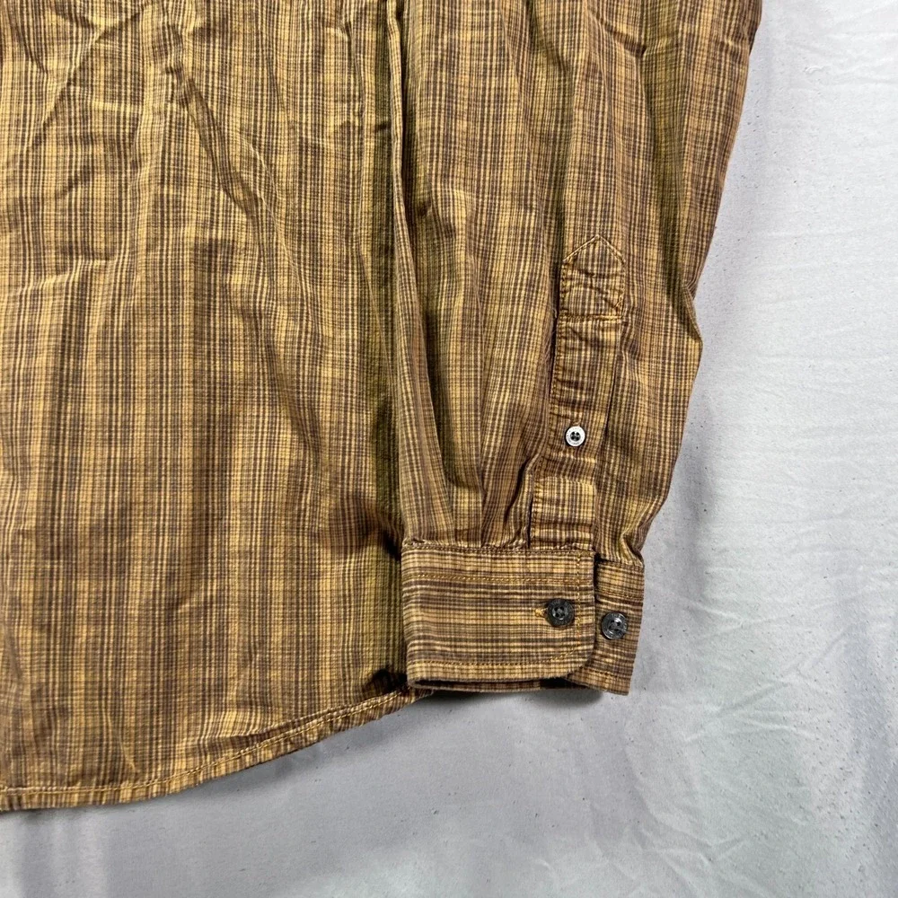 The North Face Shirt Men Large Brown Button Up Long Sleeve Pocket Utility Hiking
